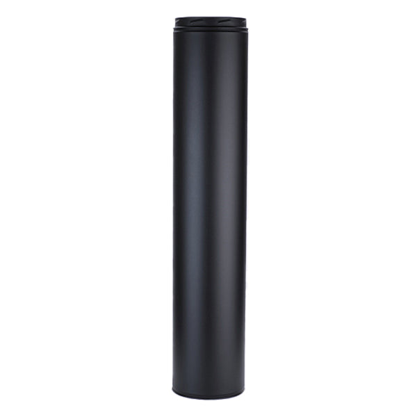 T600 5" Twin Wall - 1000mm Straight Length - Black